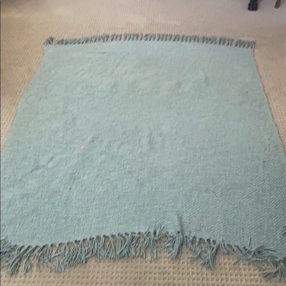 Large 50” x 60” blue throw